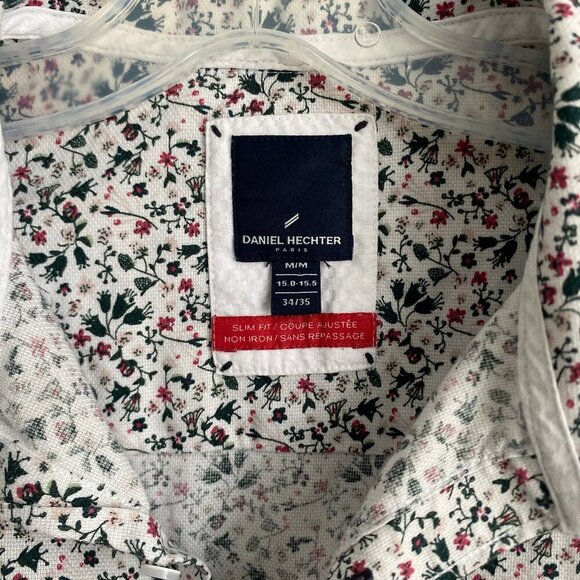 Daniel Hechter Floral Pattern Slim Fit Non Iron Button Down Long Sleeve Medium - Picture 3 of 5